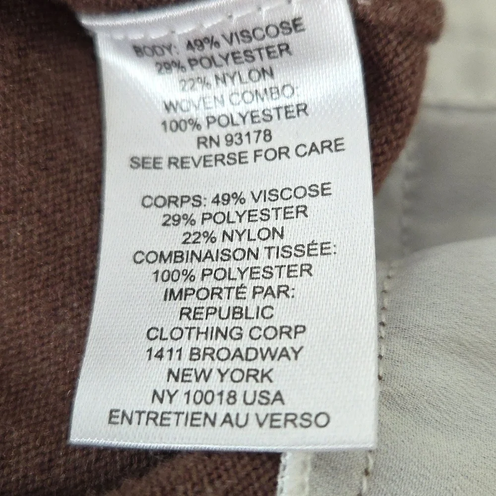 TRUTH Brown Sweater with White Layered Sleeves - Picture 5 of 8